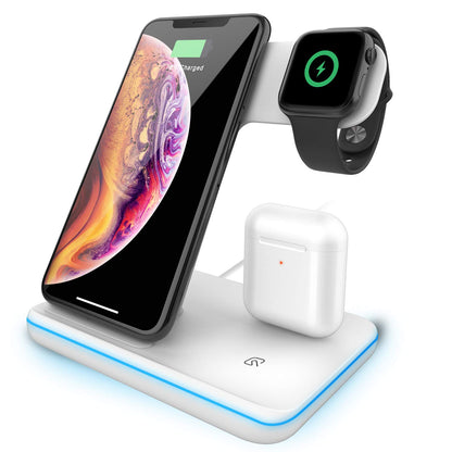 3 in 1 Fast Magnetic Wireless Charger Stand For iPhone, AirPods and Apple Watch